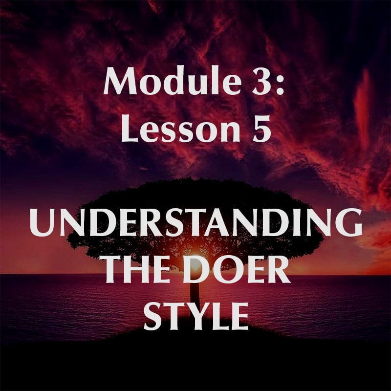 Module 3, Lesson 5, Understanding the Doer Style